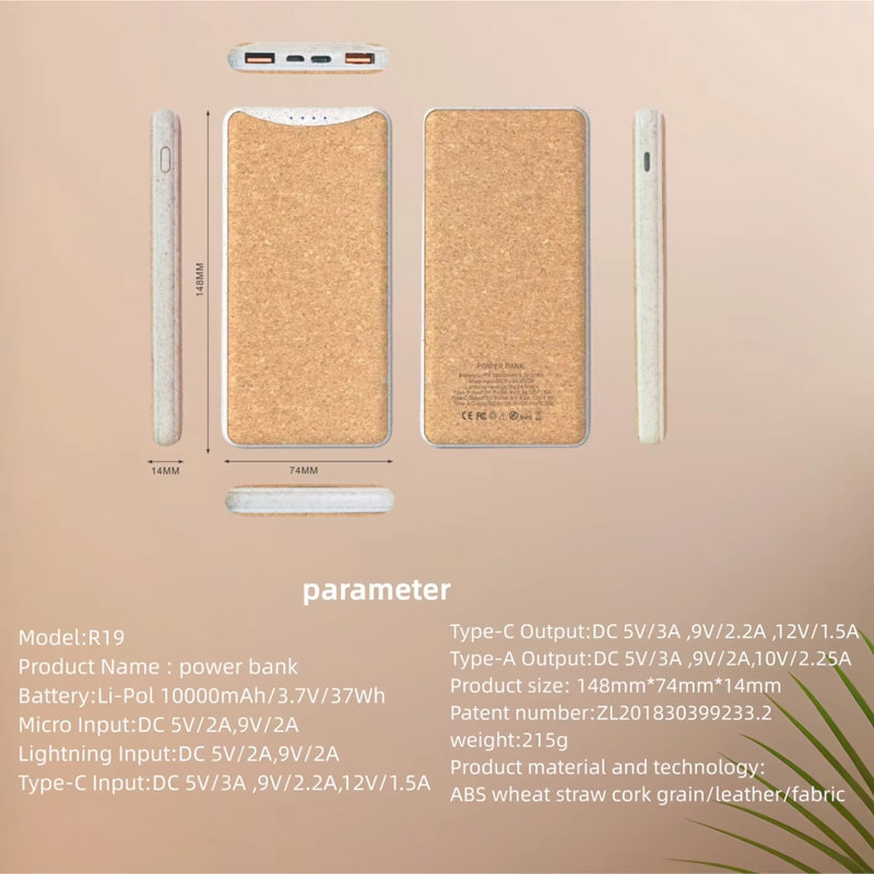 Cork powerbank 10000mAh